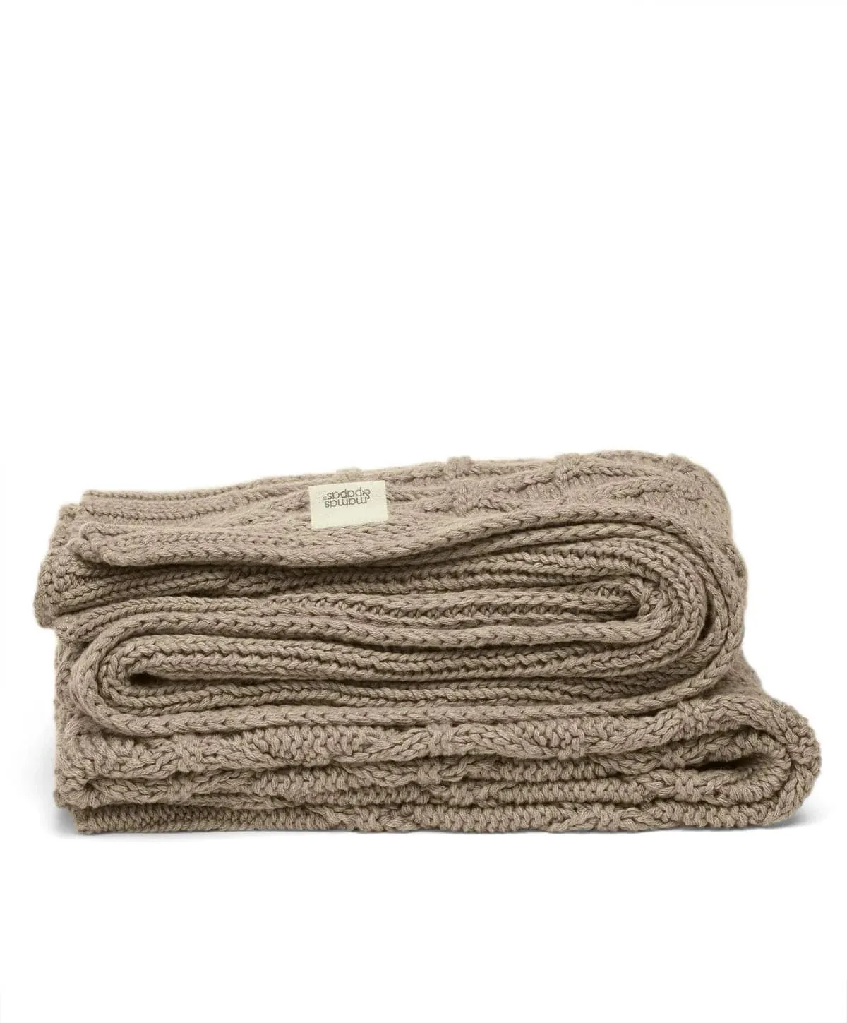 Mamas & Papas Cable Knit Blanket - Welcome to the World, Seedling Mocha