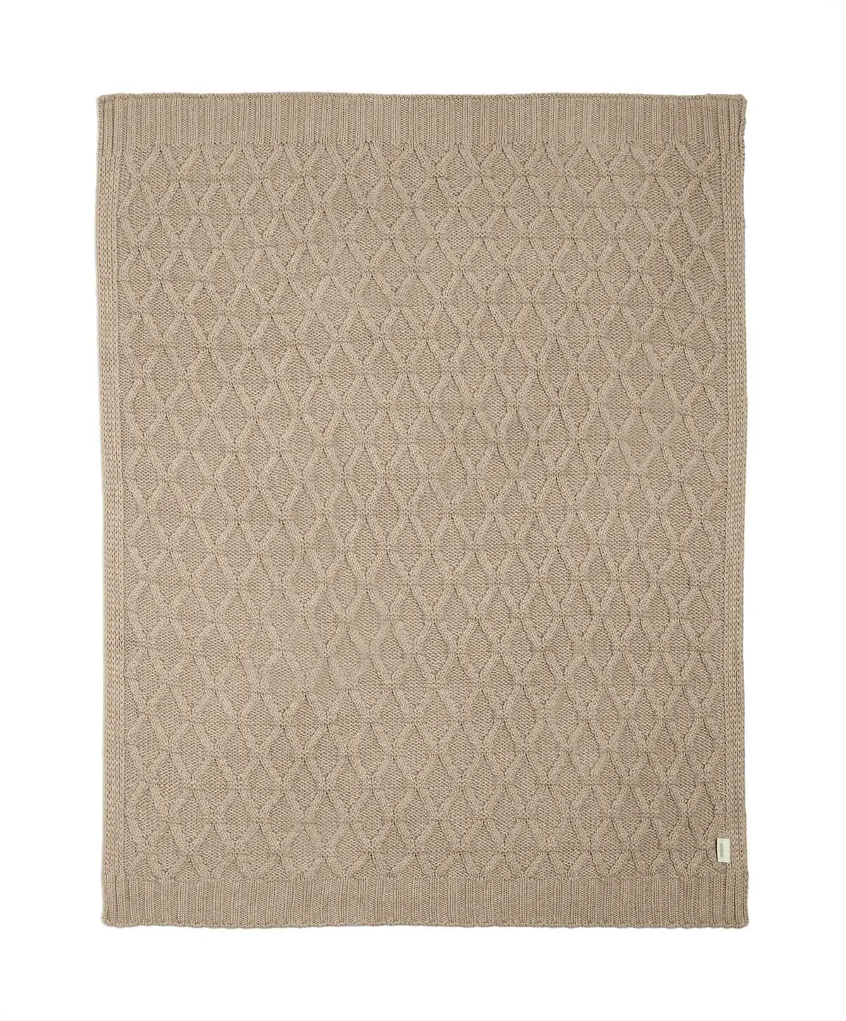 Mamas & Papas Cable Knit Blanket - Welcome to the World, Seedling Mocha