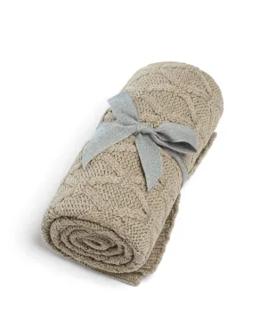 Mamas & Papas Cable Knit Blanket - Welcome to the World, Seedling Mocha