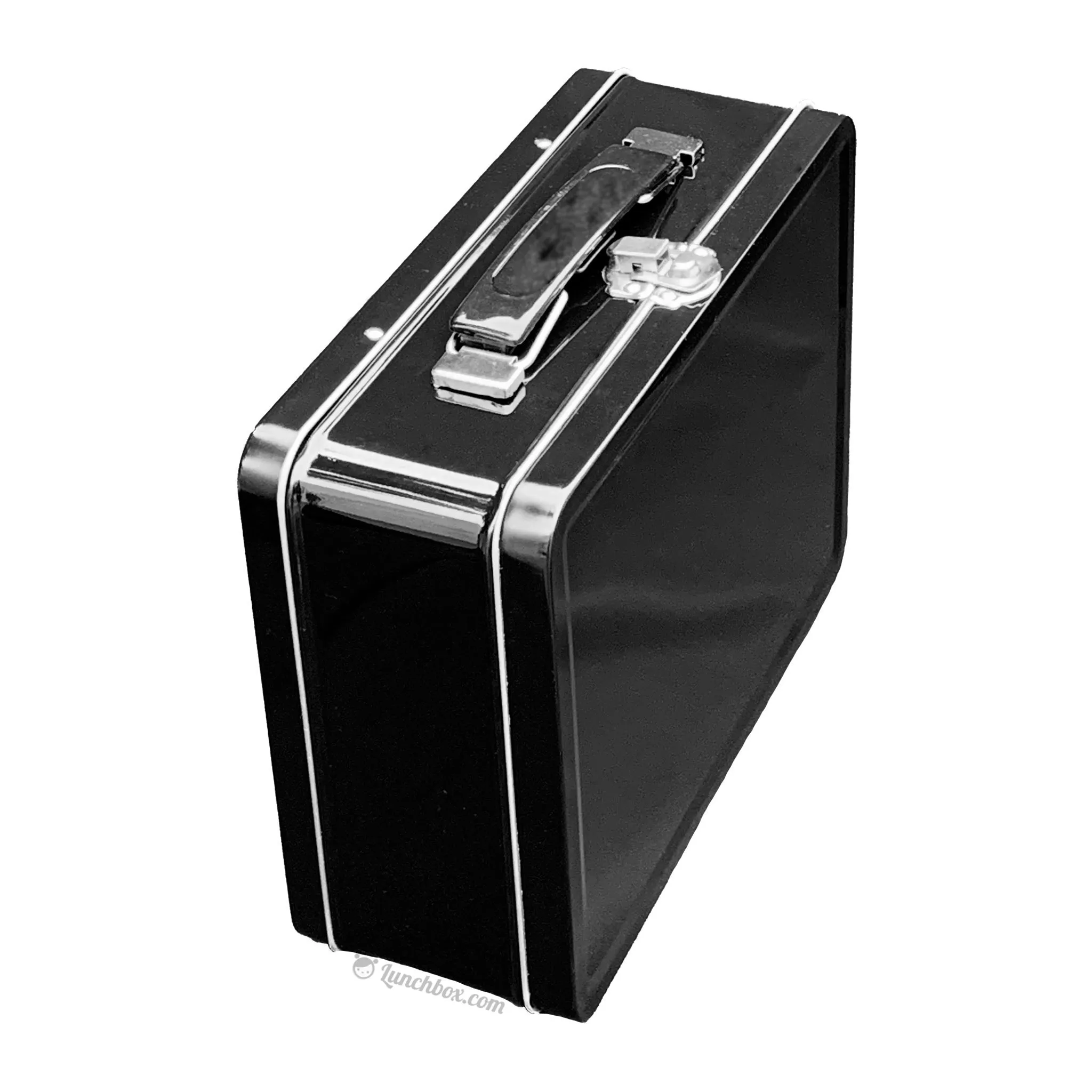 Medium Plain Metal Lunch Box - Black