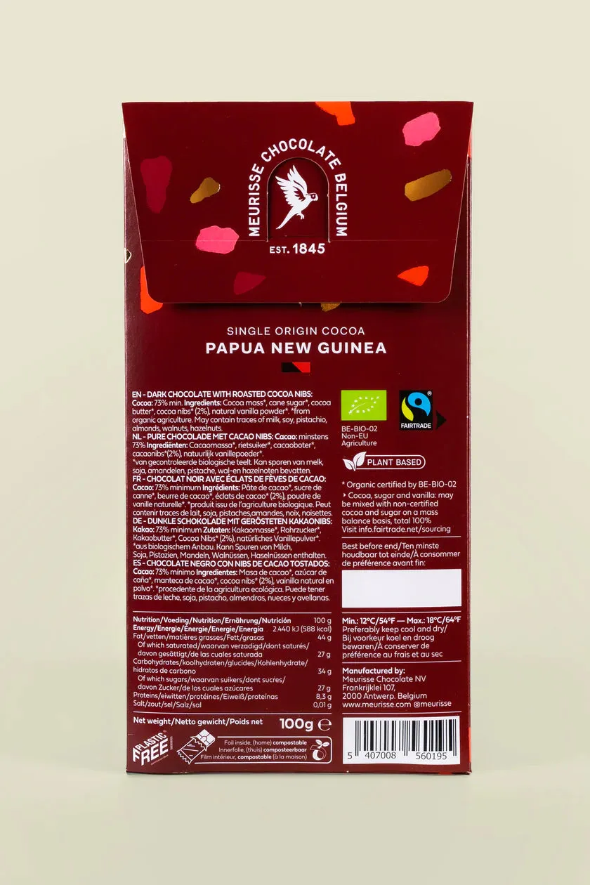 Meurisse Dark Chocolate Tablet with Cocoa Nibs