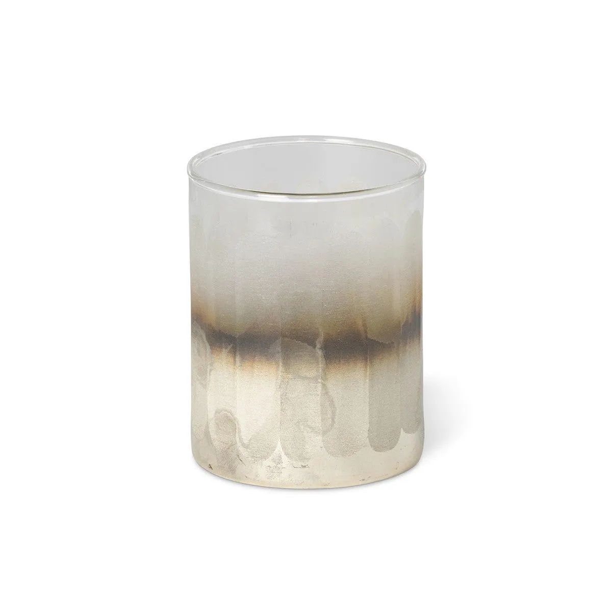 Mica Engraved Glass Hurricane, Small