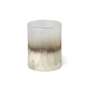 Mica Engraved Glass Hurricane, Small