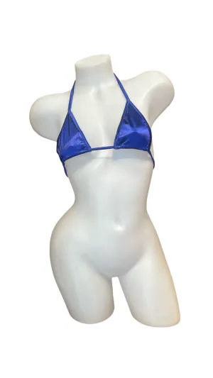 Micro Glossy Tie Triangle Top - Indigo