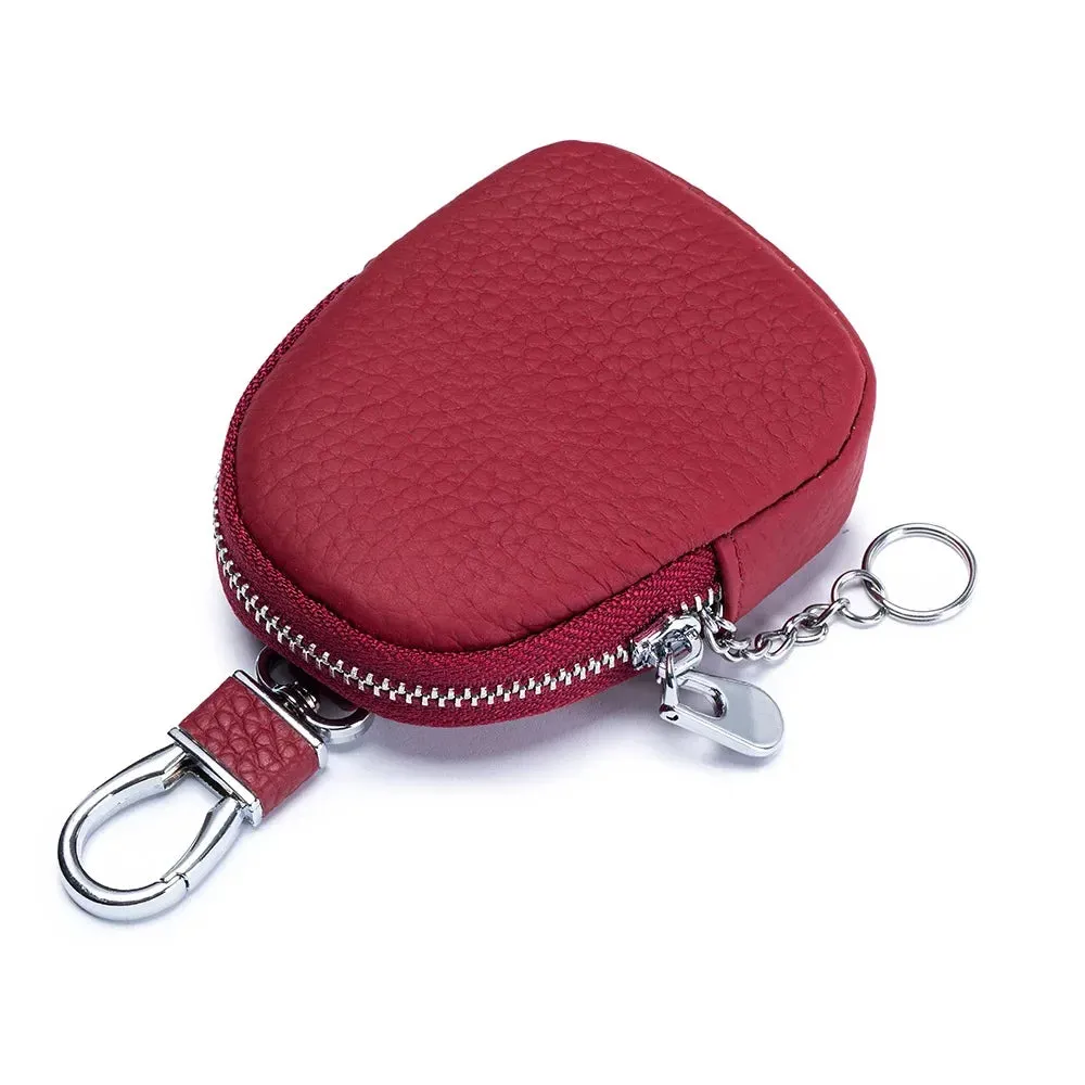 Mini Leather Coin Purse with Key Ring