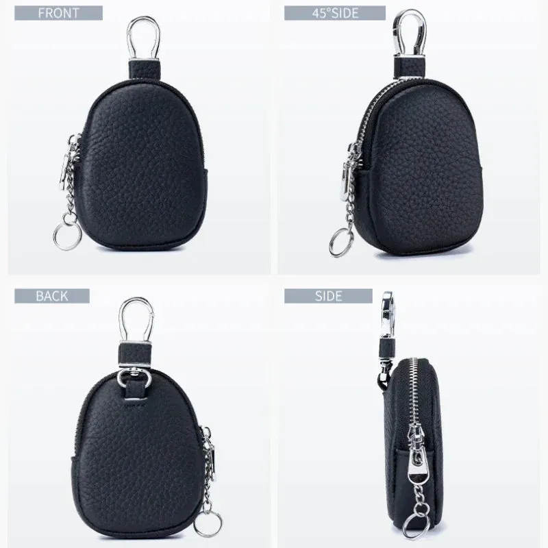 Mini Leather Coin Purse with Key Ring