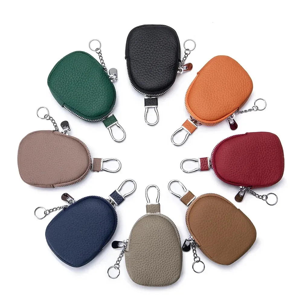 Mini Leather Coin Purse with Key Ring