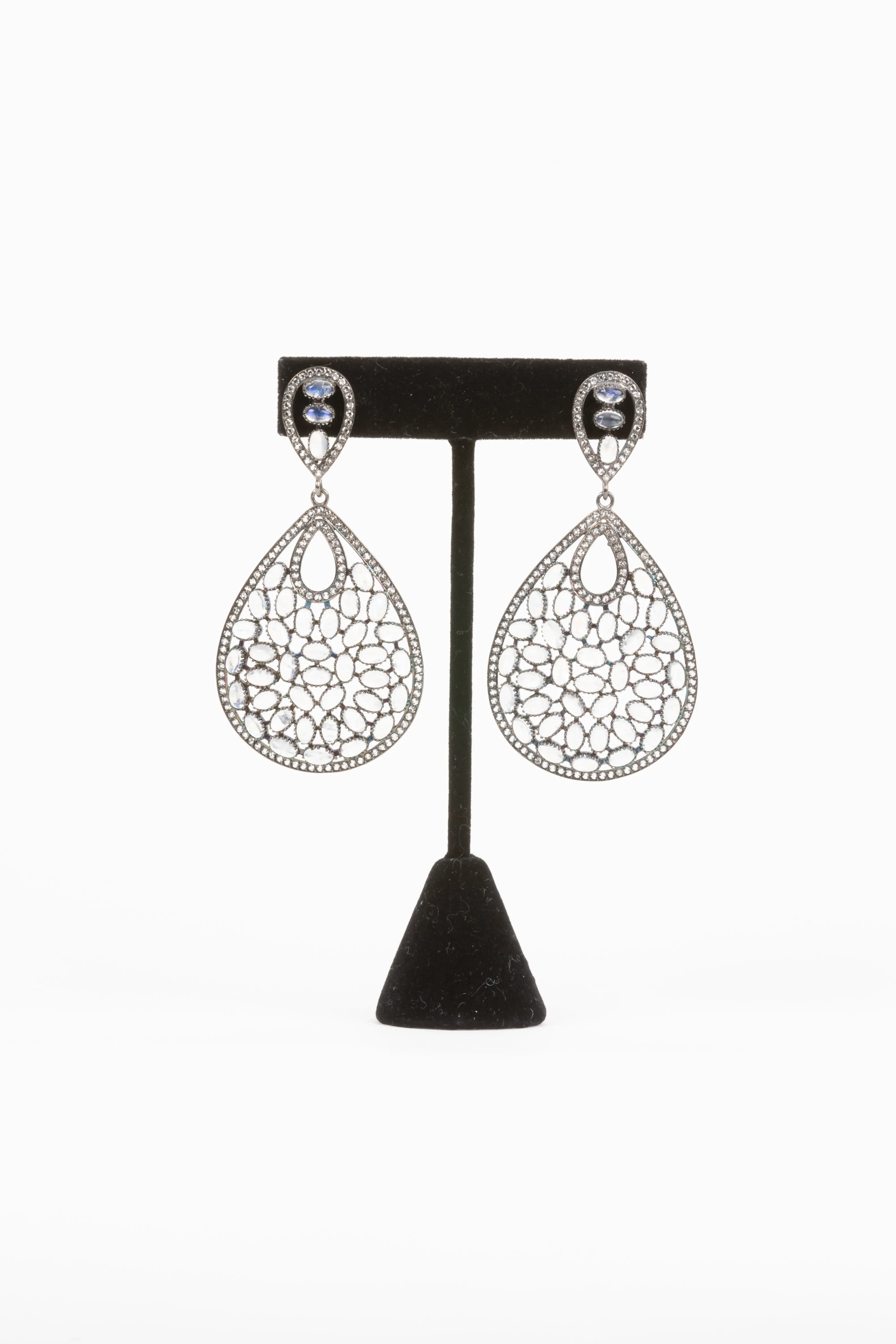 Moonstone and white topaz earrings