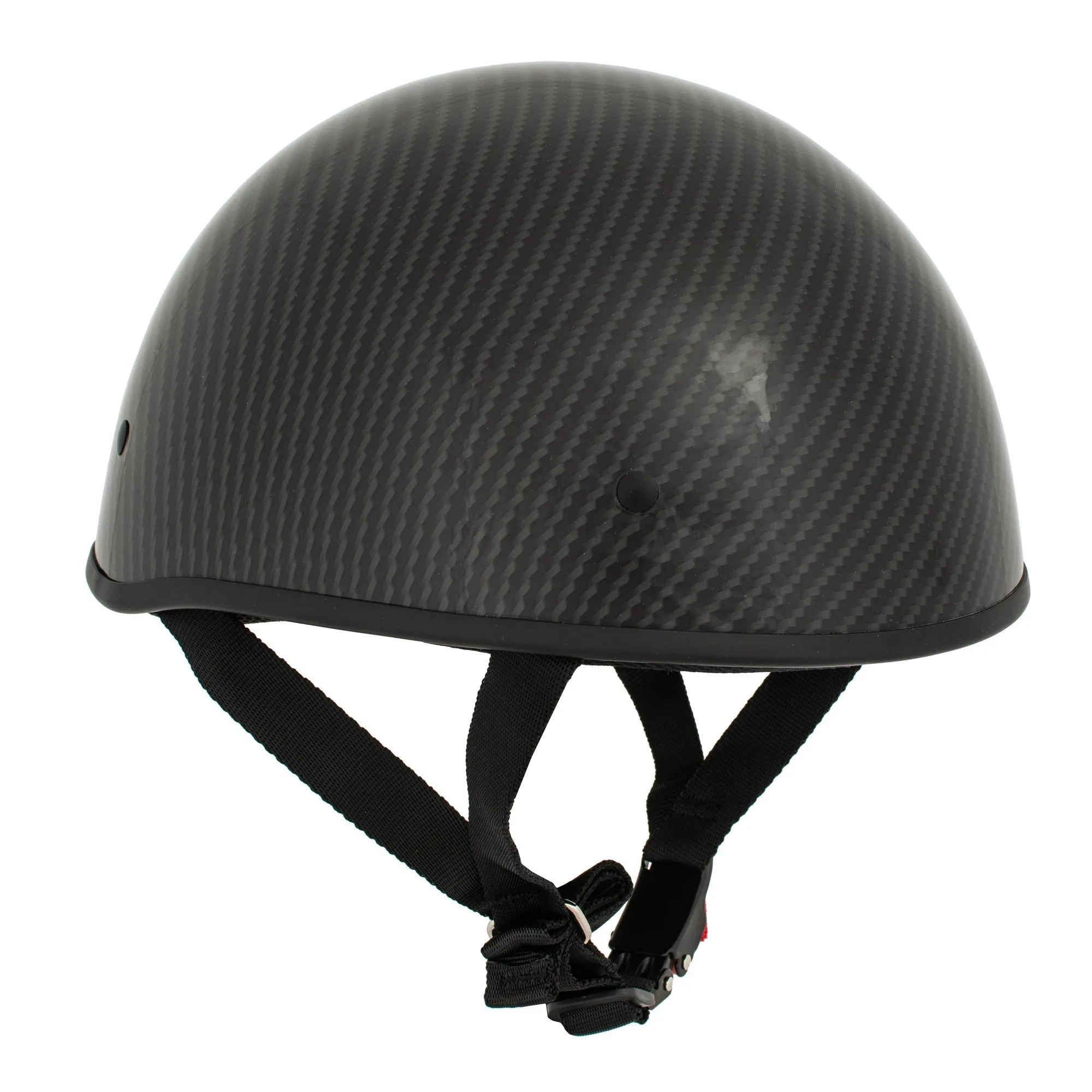 MPH DOT Half Helmet w/ Carbon Fiber Look Shiny Black