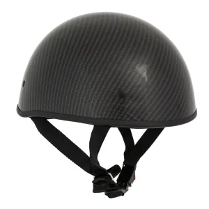 MPH DOT Half Helmet w/ Carbon Fiber Look Shiny Black