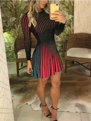 Multi Color Stripe Dress