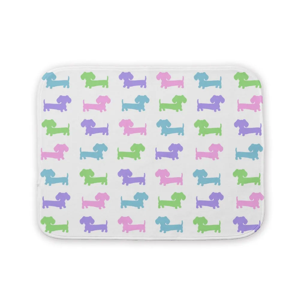 Multi-Colored Wiener Dog Burp Cloth