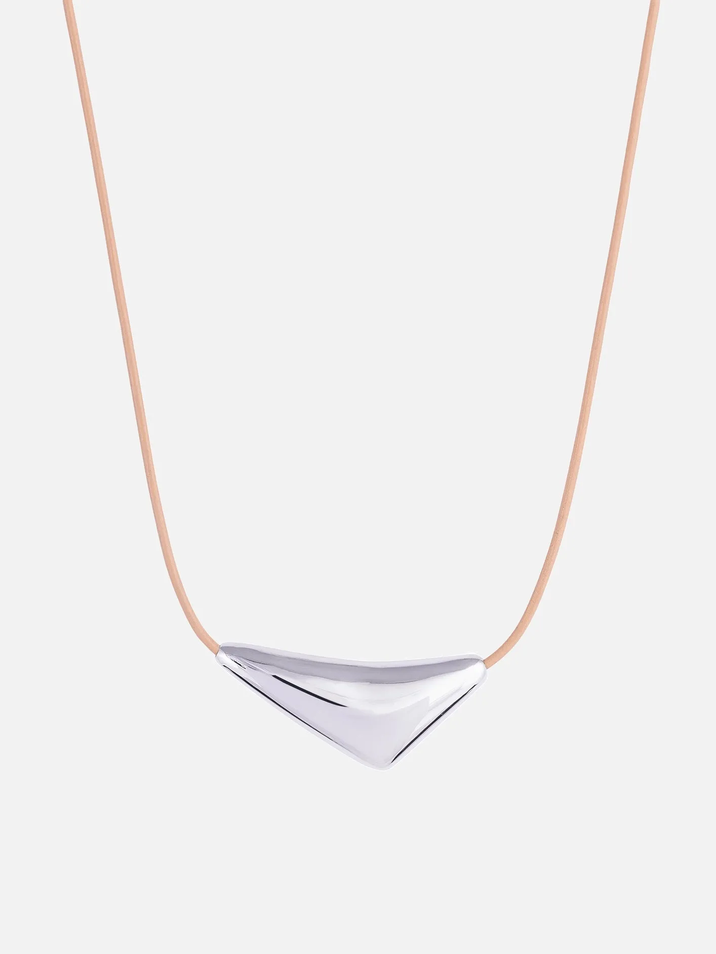 Muska Pendant/Beige Leather/Shiny