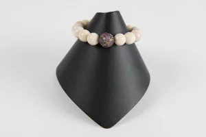 Natural agate with multi sapphire bead