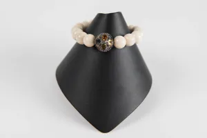 Natural agate with tourmaline and diamond bead