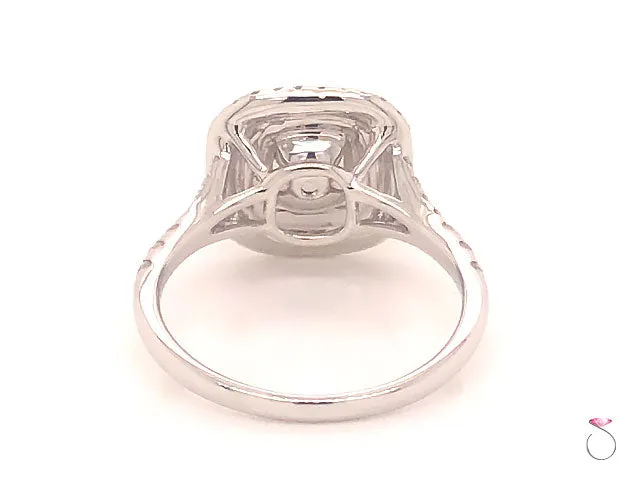 Natural Fancy Green & Pink Diamond Ring, 1.54 ctw. 18K White Gold GIA Certified