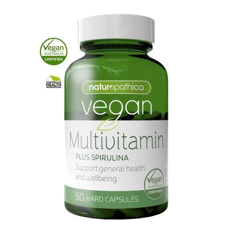 Naturopathica Vegan Multivitamin Plus Spirulina 50 Capsules June 2024