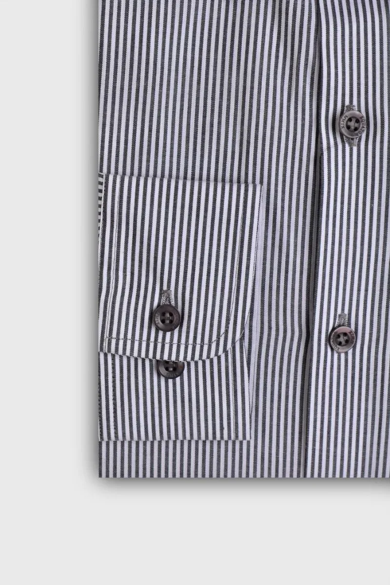 NAVY PINSTRIPE SHIRT