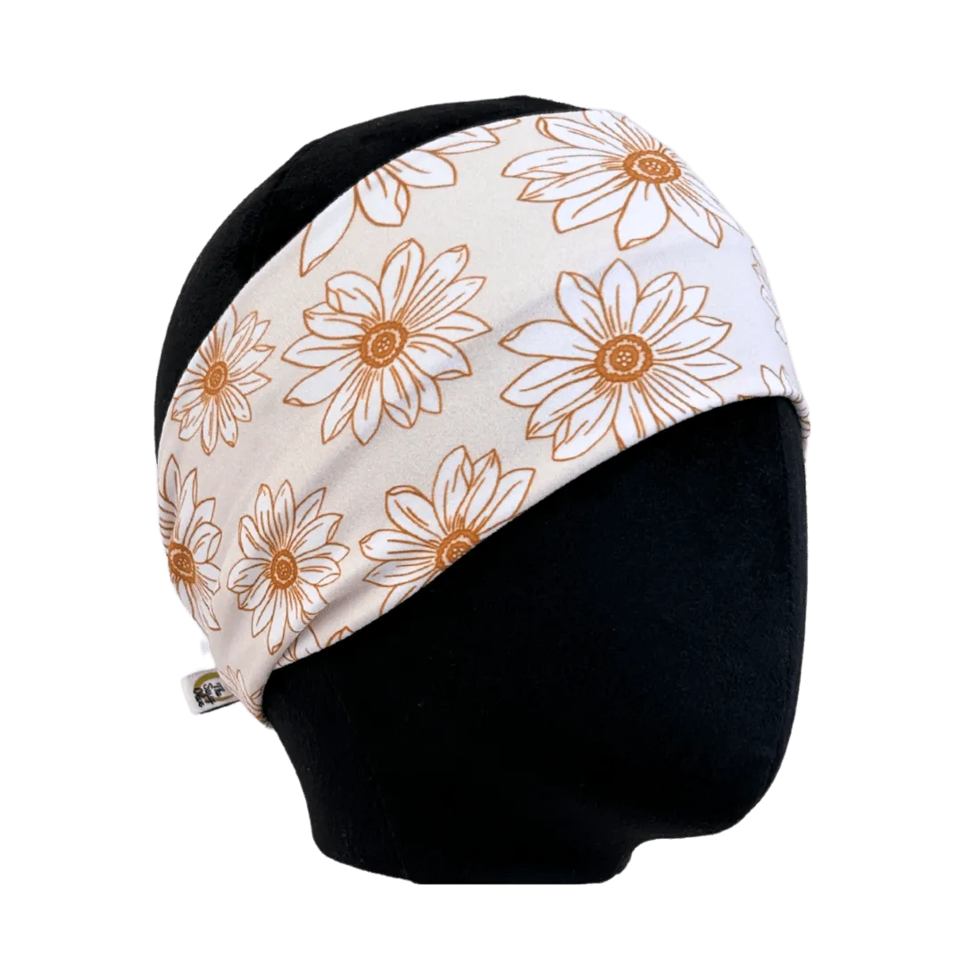 Neutral Daisies Stretch Headband