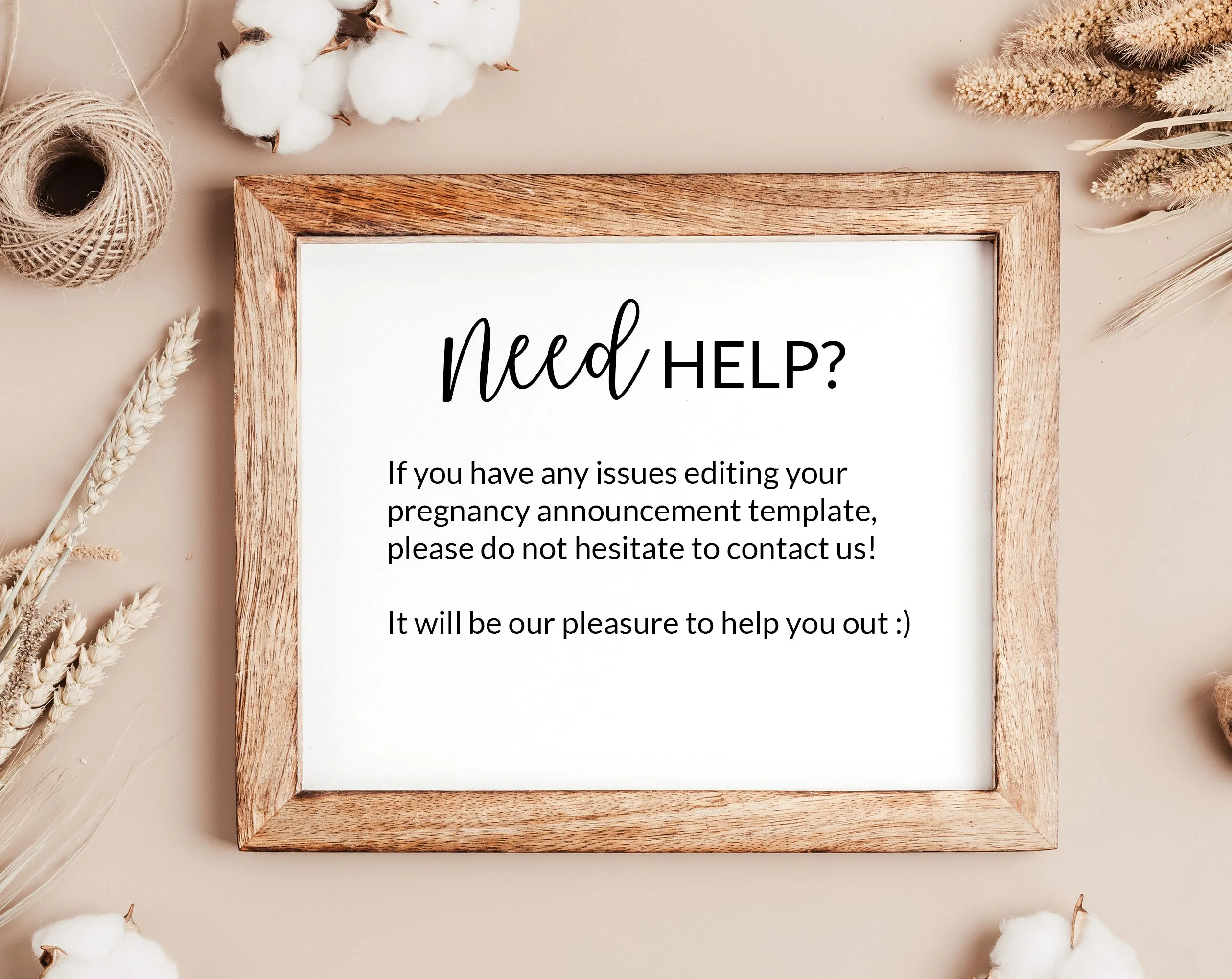 Neutral Pregnancy Announcement Digital - Bear Circle Board - Adore