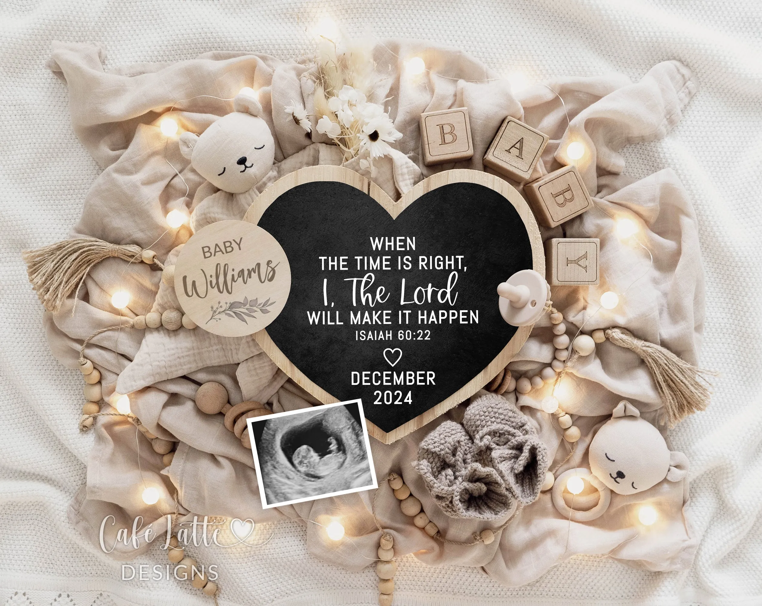 Neutral Pregnancy Announcement Digital - I The Lord