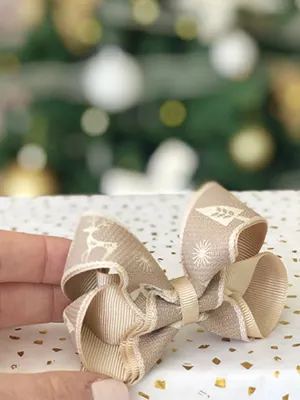 Neutral Reindeer Hair Bow
