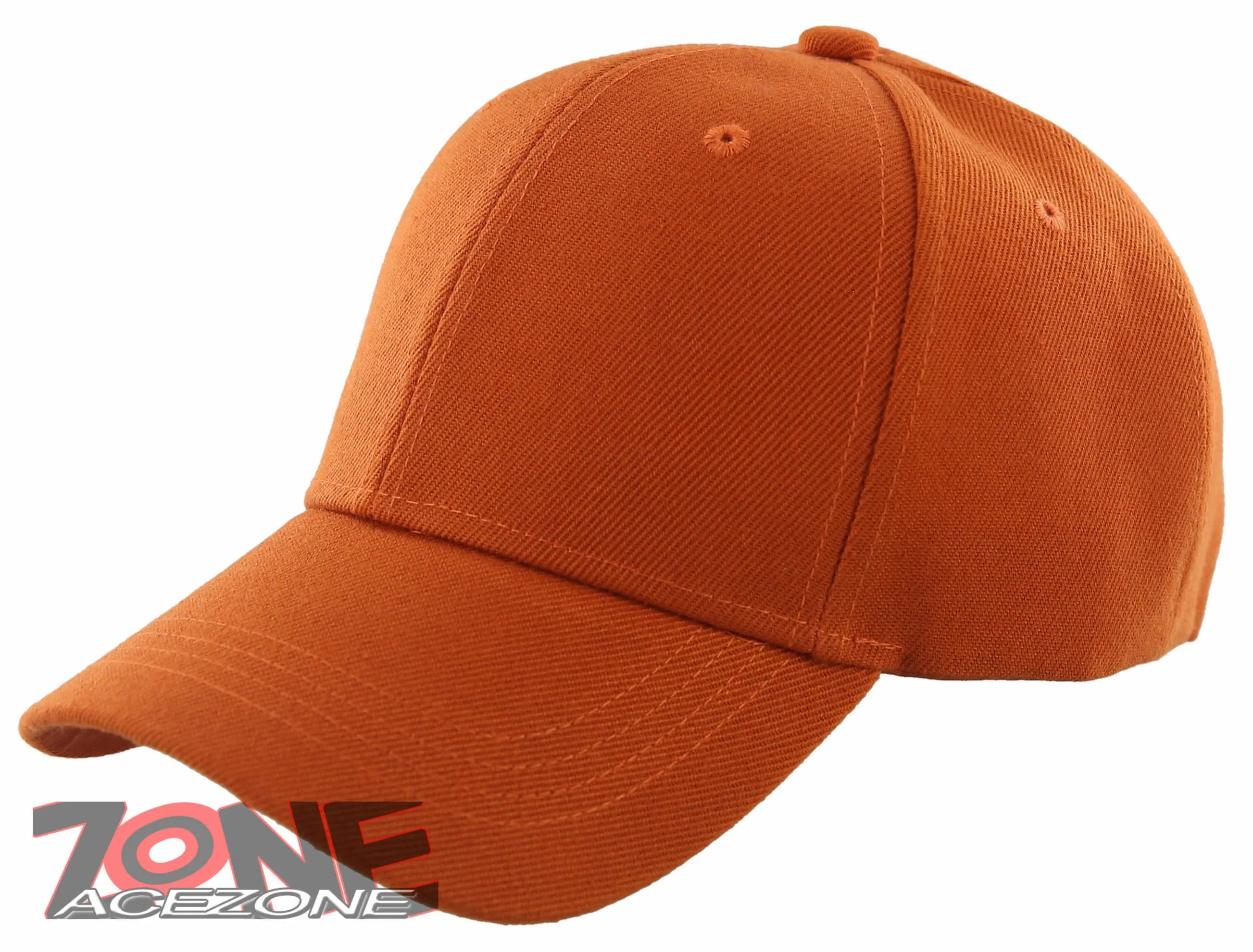 NEW! PLAIN SOLID ADJUSTABLE BASEBALL CAP HAT ORANGE