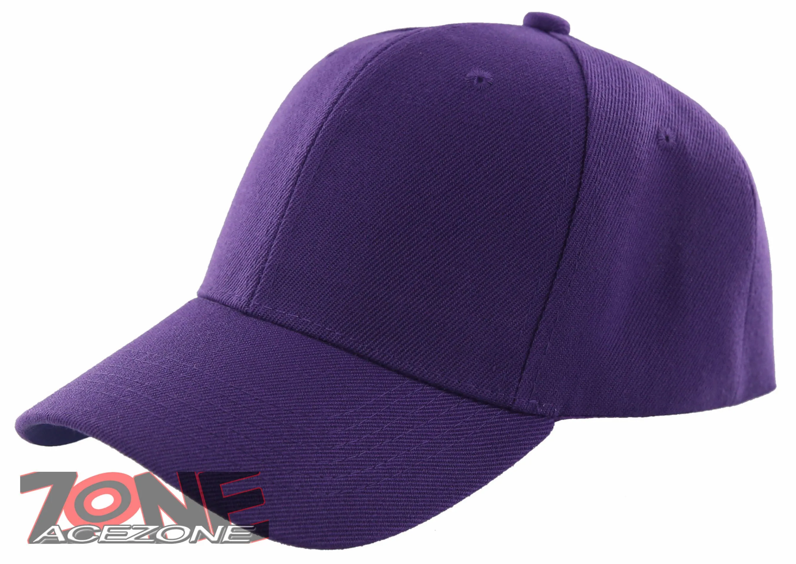 NEW! PLAIN SOLID ADJUSTABLE BASEBALL CAP HAT PURPLE