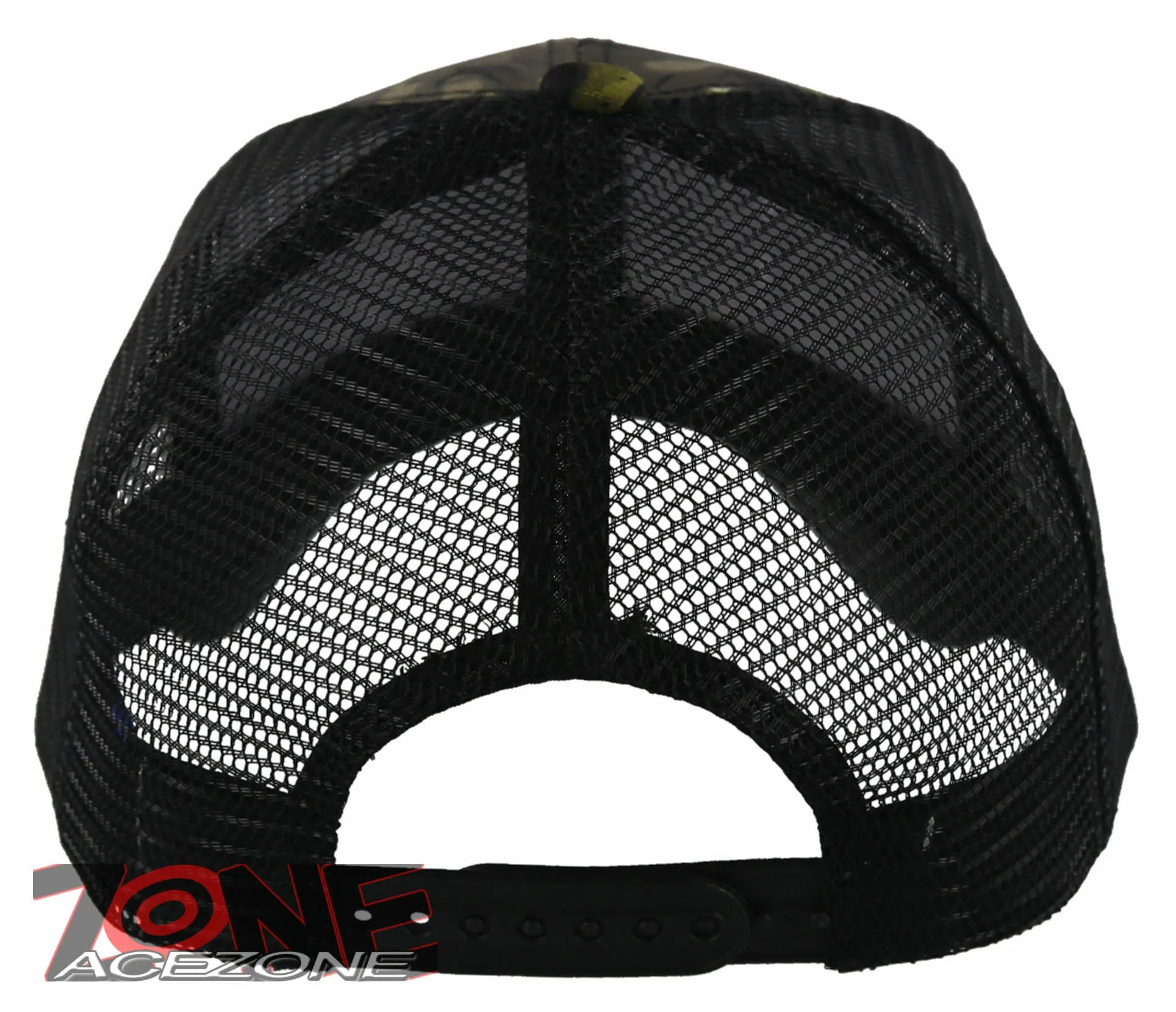 NEW! PLAIN SOLID MESH SNAPBACK BASEBALL CAP HAT BLACK FOREST CAMO