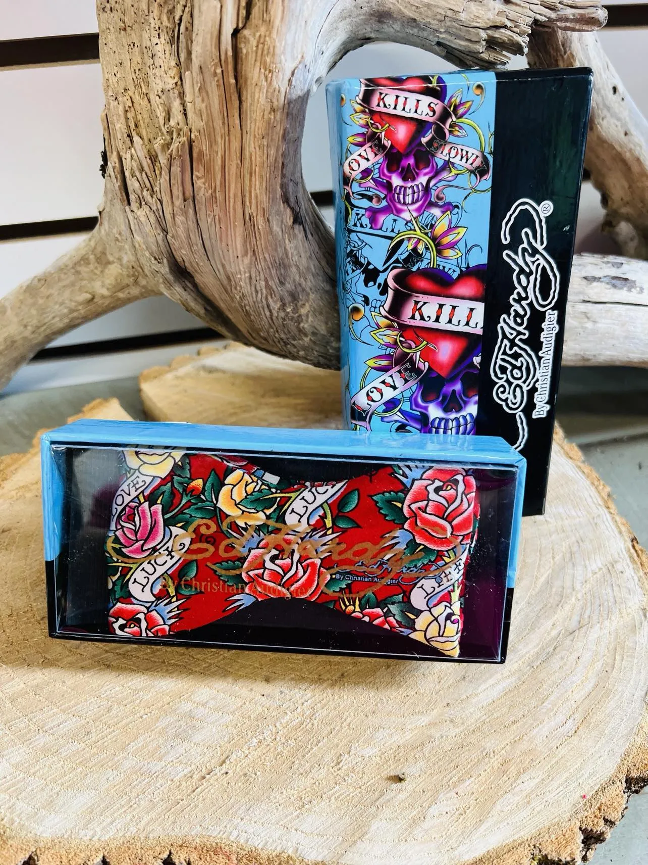 NEW Red Ed Hardy Silk Bowtie Bow Tie Christian Audigier Love Lucky Life! Retails $50 