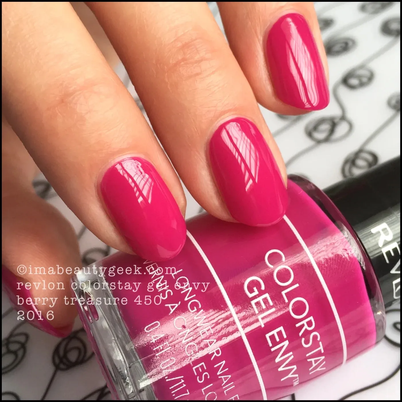 New Revlon Colorstay Gel Envy Longwear Nail Enamel, Berry Treasure, 0.4 fl. oz., Retails $17 