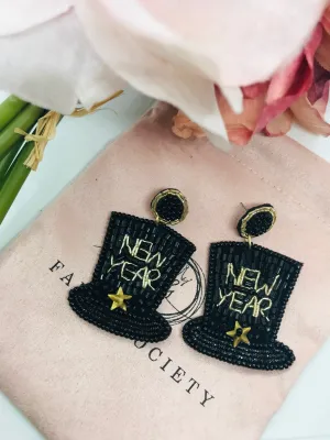 New Years Top Hat Earrings