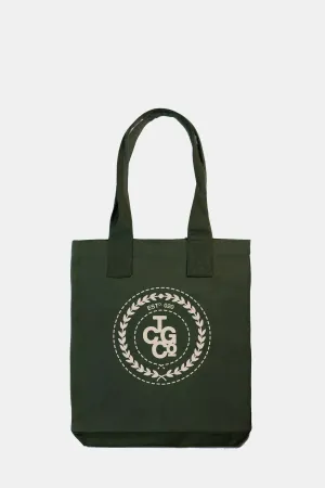 Olive 100% Recycled Cotton Everyday Tote - ESTd Logo