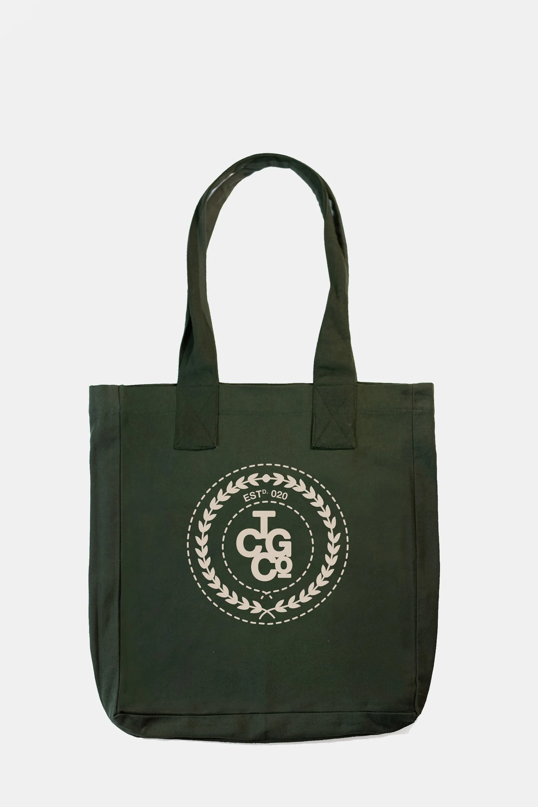 Olive 100% Recycled Cotton Everyday Tote - ESTd Logo