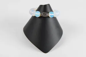 Opalite with pave diamond bead