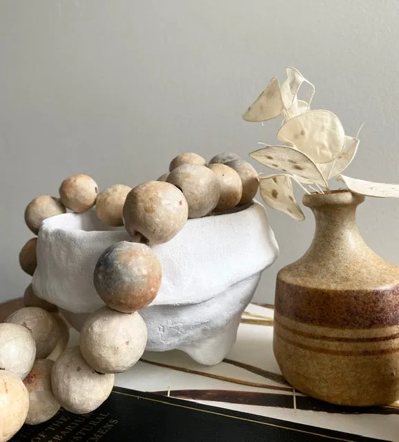Open Fire Tunisian Pottery Beads- Blonde