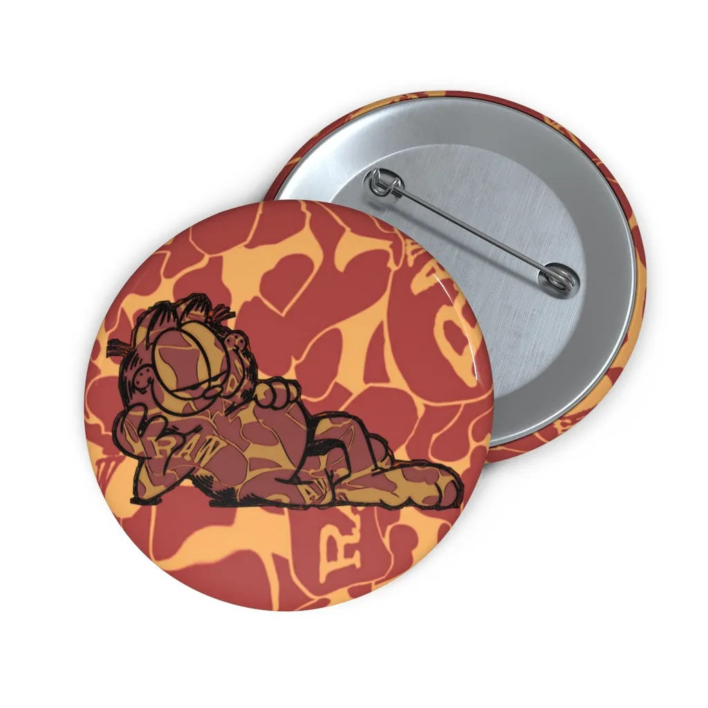 orange camo Garfield Pin Buttons
