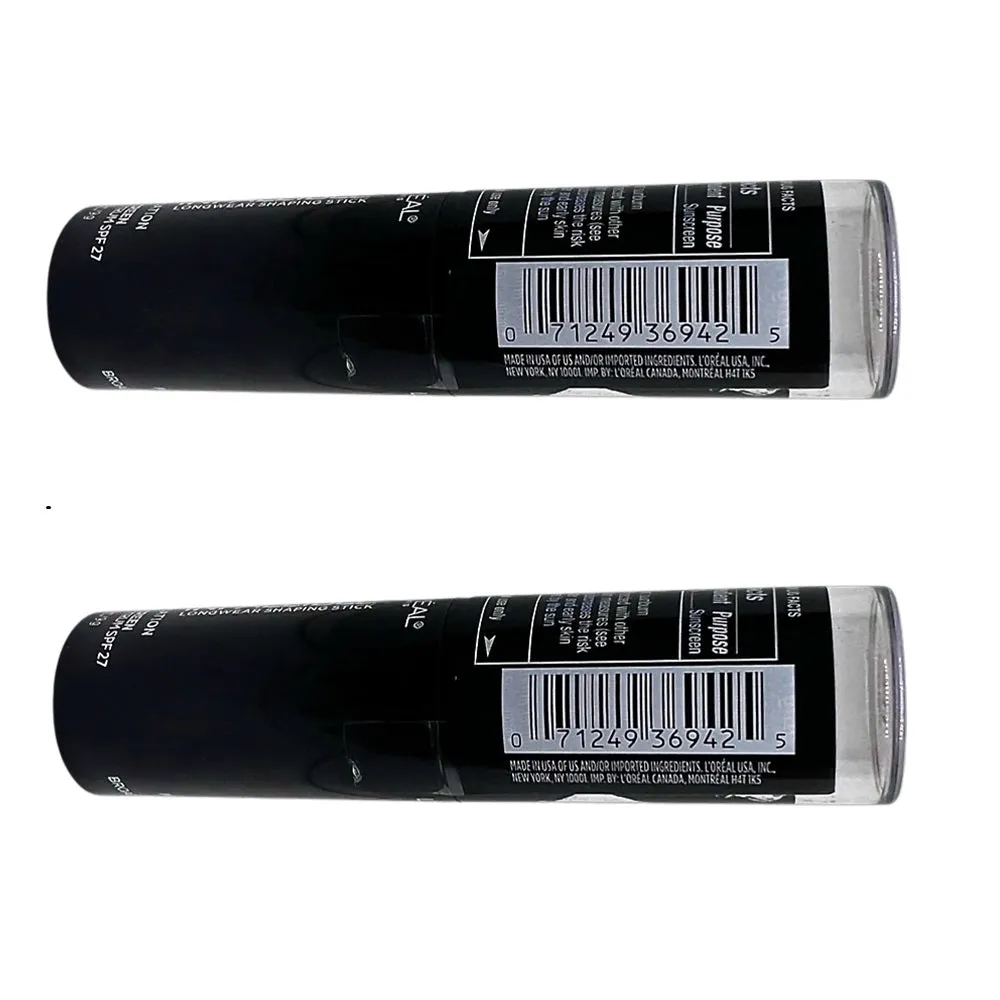 Pack of 2 L'oreal Paris Infallible Longwear Shaping Stick Foundation, Chestnut 411