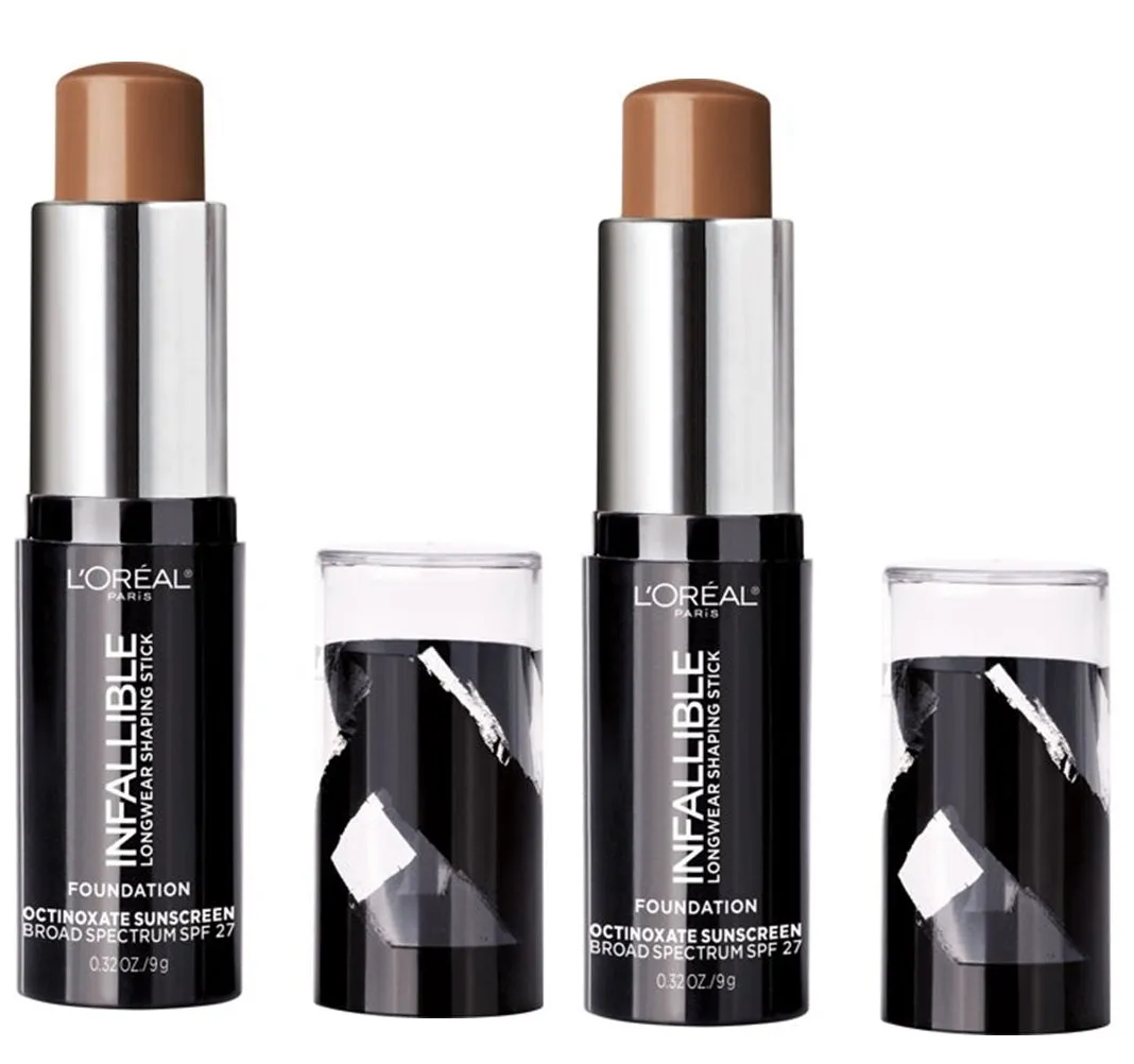 Pack of 2 L'oreal Paris Infallible Longwear Shaping Stick Foundation, Chestnut 411