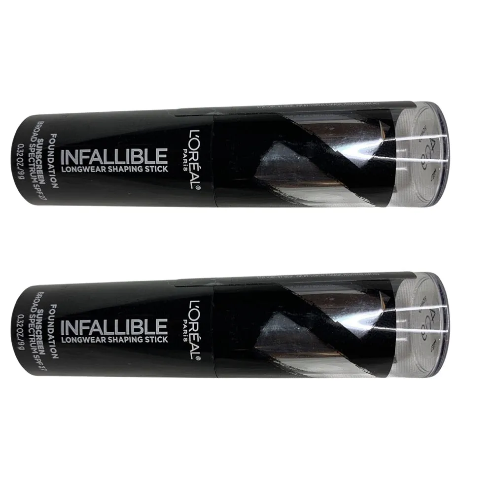 Pack of 2 L'oreal Paris Infallible Longwear Shaping Stick Foundation, Honey # 409