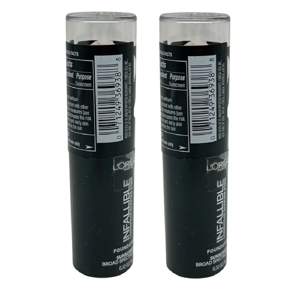 Pack of 2 L'oreal Paris Infallible Longwear Shaping Stick Foundation, Natural Beige 407