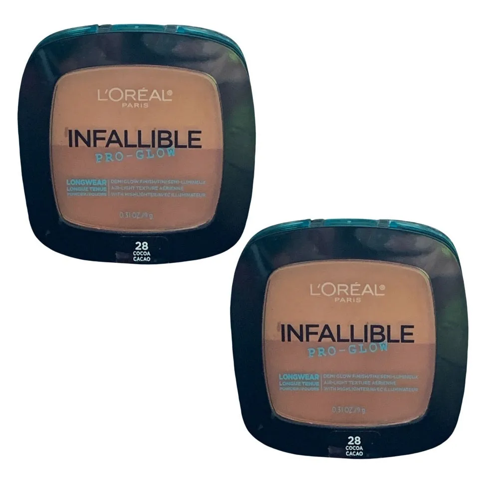 Pack of 2 L'Oreal Paris Infallible Pro Glow Lasting Glow Powder, Cocoa (28)