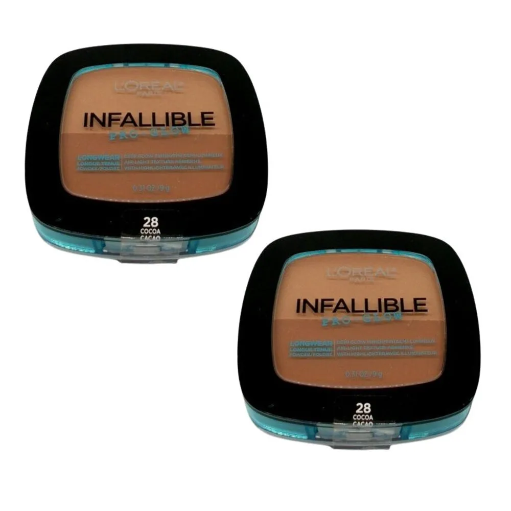Pack of 2 L'Oreal Paris Infallible Pro Glow Lasting Glow Powder, Cocoa (28)