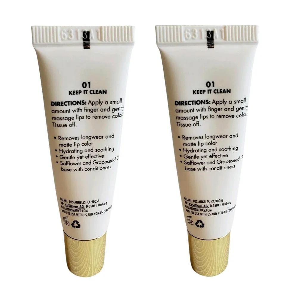 Pack of 2 Milani Keep It Clean Longwear Lip Color Remover, Keep It Clean (01)