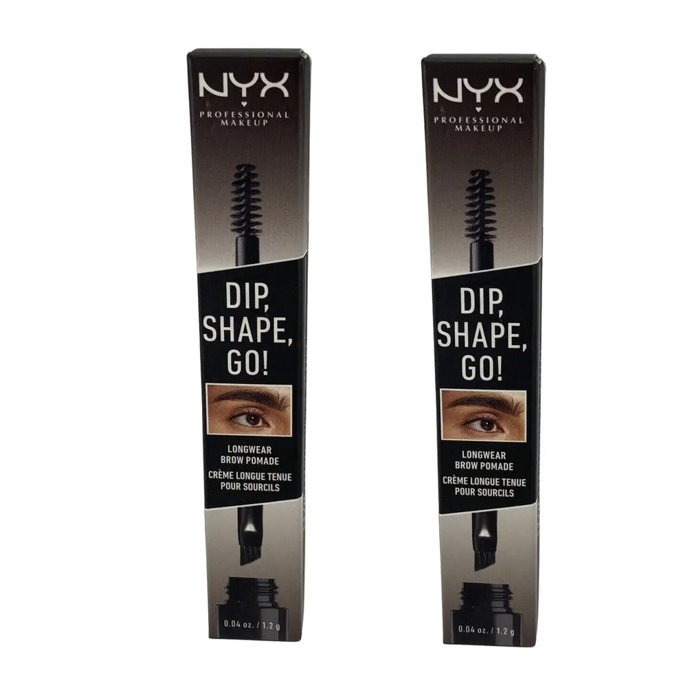 Pack of 2 NYX Dip, Shape, Go! Longwear Brow Pomade, Black DSGLB08