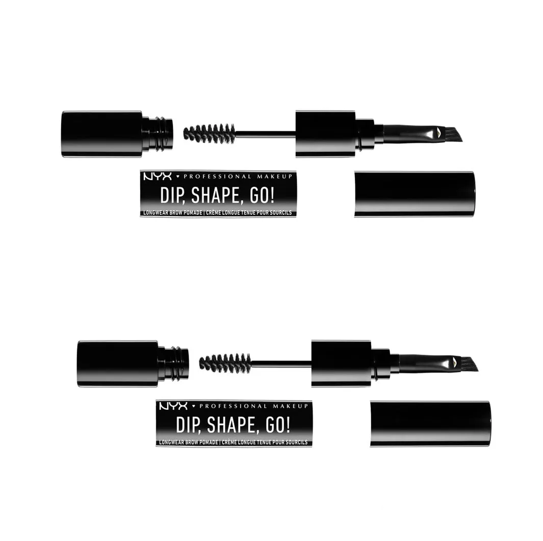 Pack of 2  NYX Dip, Shape, Go! Longwear Brow Pomade, Brunette DSGLB06