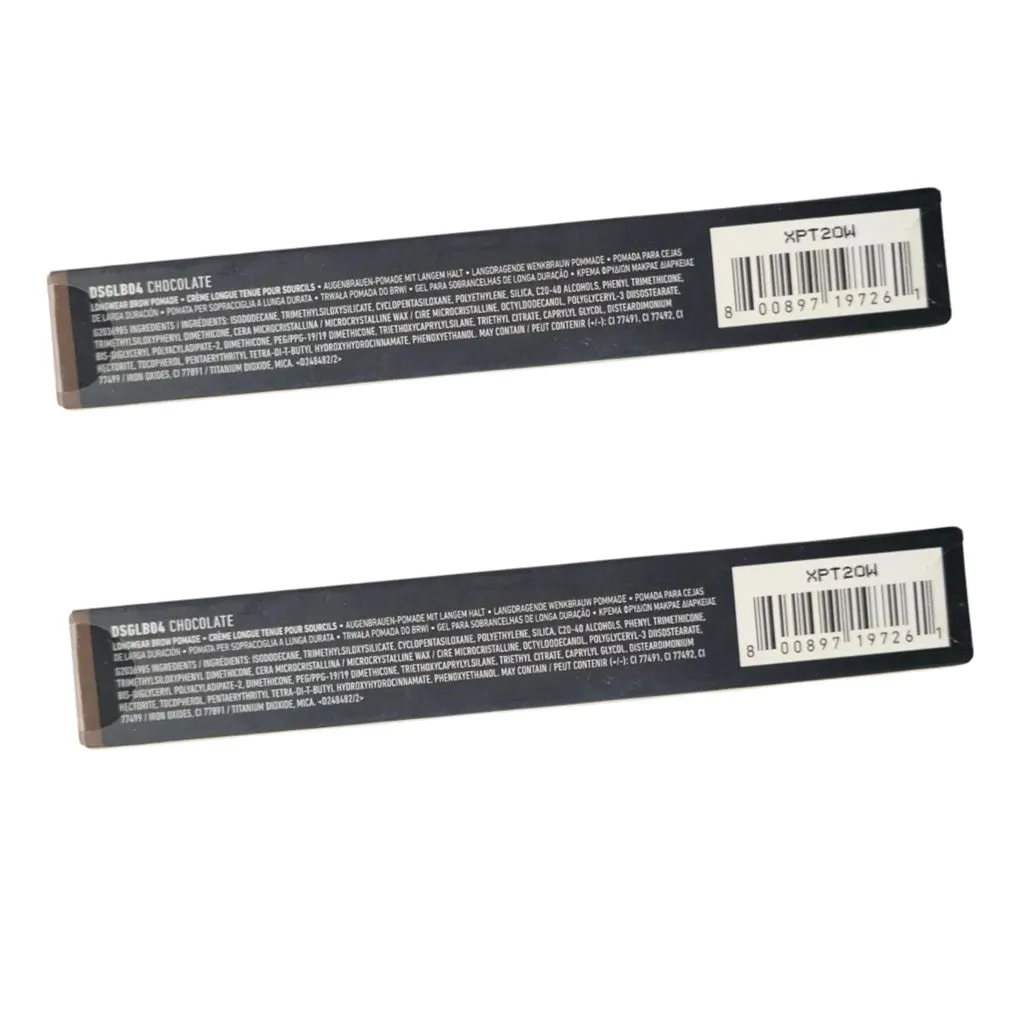 Pack of 2 NYX Dip, Shape, Go! Longwear Brow Pomade, Chocolate DSGLB04