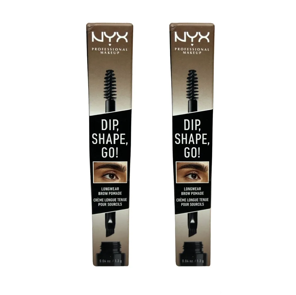 Pack of 2 NYX Dip, Shape, Go! Longwear Brow Pomade, Chocolate DSGLB04