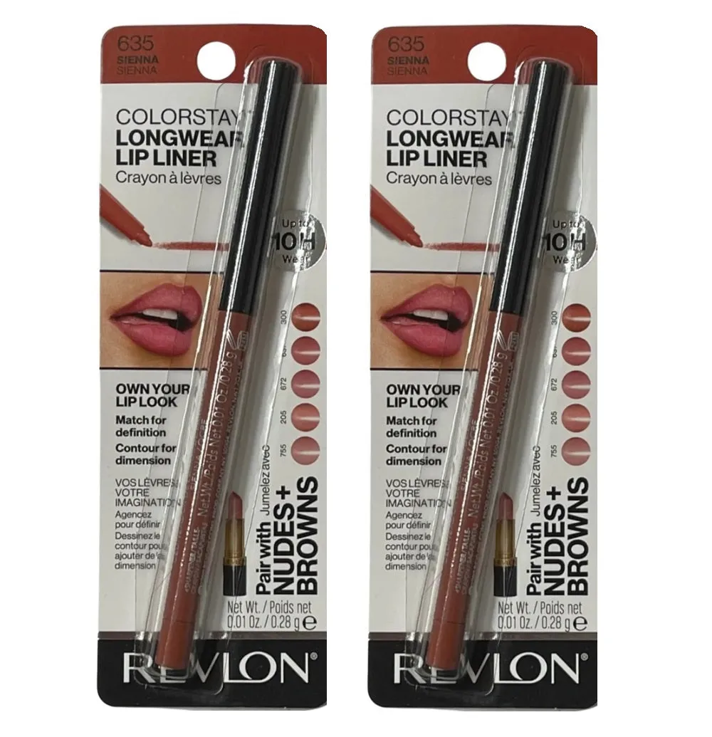 Pack of 2 Revlon Colorstay Longwear Lip Liner, Sienna 635