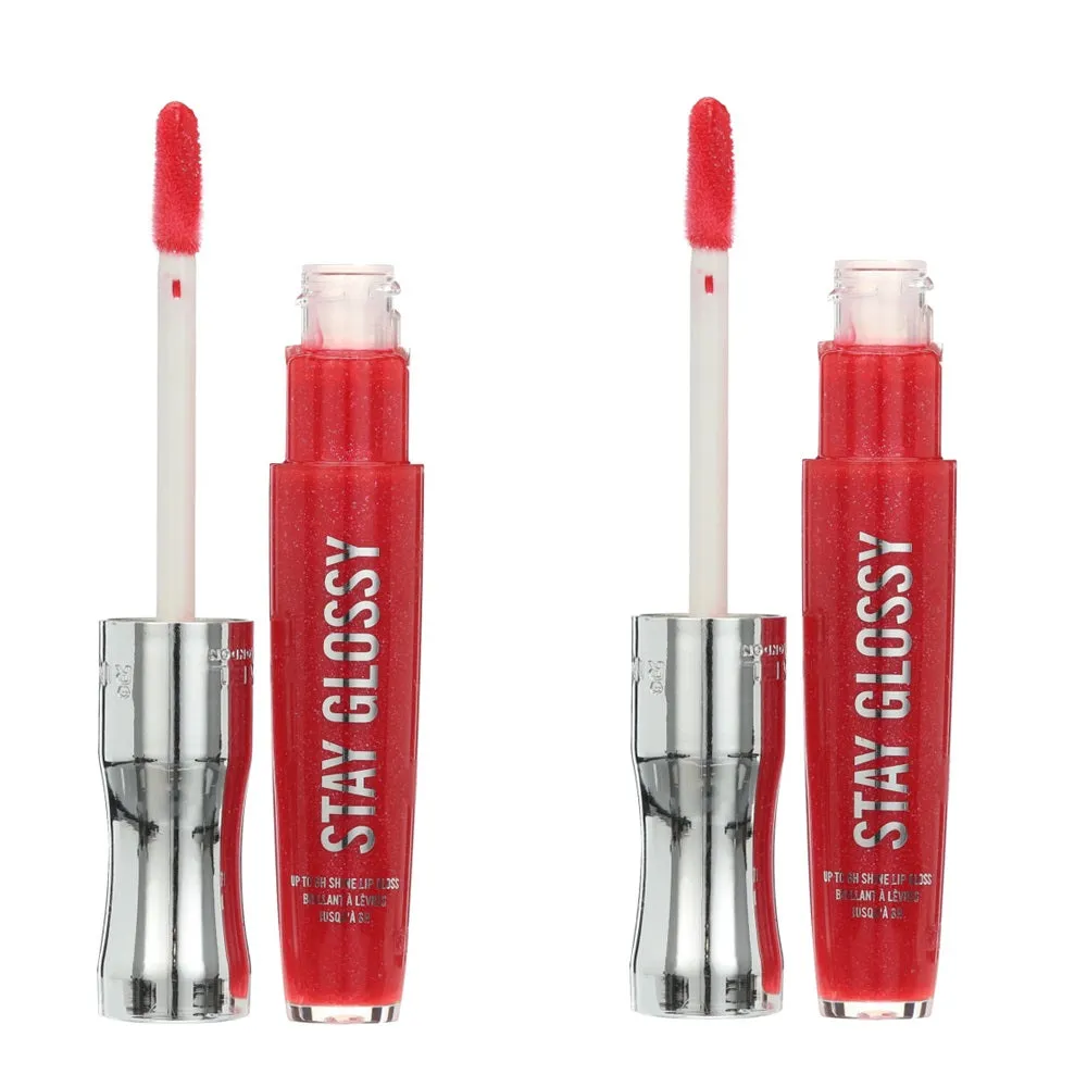 Pack of 2 Rimmel Stay Glossy 6HR Lip Gloss, Rulebreaker # 500